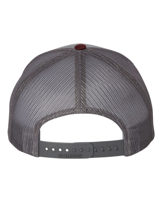 Mesh Back Trucker Cap with 2vintage Motorcycle Design Red